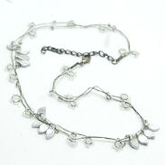 WISIOR / NASZYJNIK NA ŁAŃCUSZKACH SREBRNY                                         (7W287-4 SAM 4) - 3