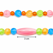 KORALE DŁUGIE WIELOKOLOROWE OBWÓD 138 CM (6 E 411-1 SAM B) - 4