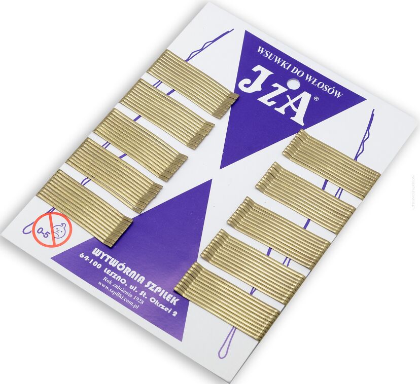 WSUWKI DO WŁOSÓW PROSTE ZŁOTE 5CM 100 SZTUK (025/100)