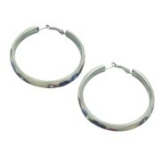 KOLCZYKI  METALOWE KOŁA W KWIATKI                                                    (0611-1064 SAH) - 2