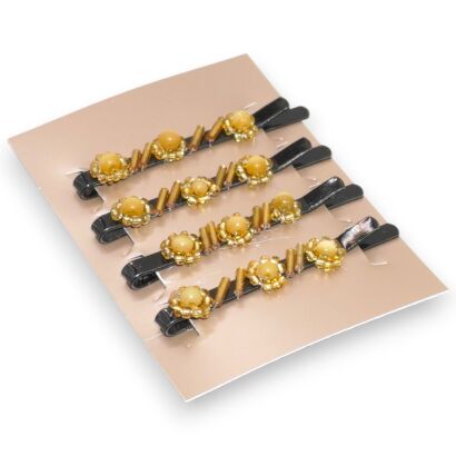 WSUWKI OZDOBNE Z KOLOROWYMI KORALIKAMI – KOMPLET 4 SZTUKI                 (5992-28 SA)