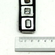 OPASKA NA GŁOWĘ OZDOBNA DŻETY / KRYSZTAŁKI CZARNO BIAŁA 0314-41 - 2