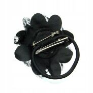 BROSZKA / SPINKA / GUMKA DO WŁOSÓW KWIAT OZDOBNY CZARNY 0615-737 - 2