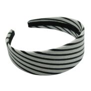 OPASKI DO WŁOSÓW SZEROKIE BIAŁE W PASKI 4 SZTUKI (7431 SAH) - 3