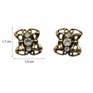 KOLCZYKI OZDOBNE Z CYRKONIAMI W ZŁOTYM KOLORZE                                                                                       (0611-784 SA) - 3