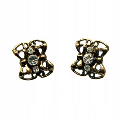 KOLCZYKI OZDOBNE Z CYRKONIAMI W ZŁOTYM KOLORZE                                                                                       (0611-784 SA)