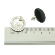 KOLCZYKI  OKRĄGŁE CZARNE EMALIOWANE                                           (8696-3 SAM) - 2