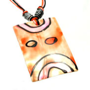 Wisiorek / naszyjnik z masy perłowej KOLOROWY 0612-511 - 2