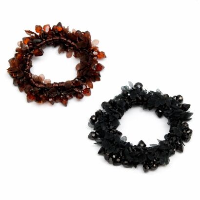 GUMKI DO WŁOSÓW OZDOBNE Z KORALIKAMI 2 SZTUKI                                                  (0195-19 SAH)