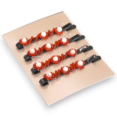 WSUWKI OZDOBNE Z KOLOROWYMI KORALIKAMI – KOMPLET 4 SZTUKI                 (5992-27 SA)