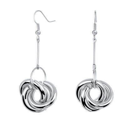 KOLCZYKI WISZĄCE METALOWE SREBRNE SUPEŁKI (0615-39 SA)