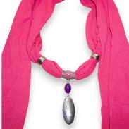 SZAL DAMSKI RÓŻOWY Z WISZĄCYMI ELEMENTAMI                                               (SZAL-36 SAU) - 2