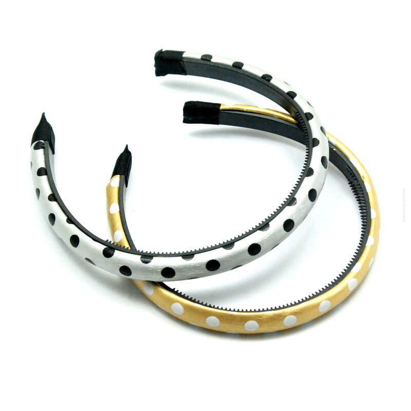 OPASKI DO WŁOSÓW W KROPKI 6 SZTUK                                                               (7928 SA)