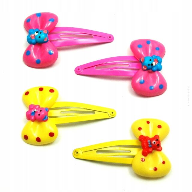 SPINKI / PYKI DO WŁOSÓW DZIECIĘCE KOKARDKI 4 SZTUKI (0169-523)