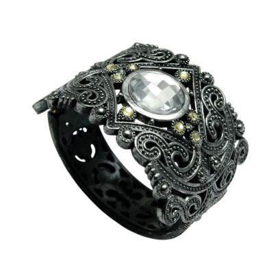 BRANSOLETKA SZEROKA ROZPINANA  OZDOBNA                                                (0611-5848 SA)