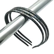 OPASKI DO WŁOSÓW CZARNE OZDOBNE CIENKIE BROKATOWE CZARNE 6 SZTUK (7799 SA) - 2