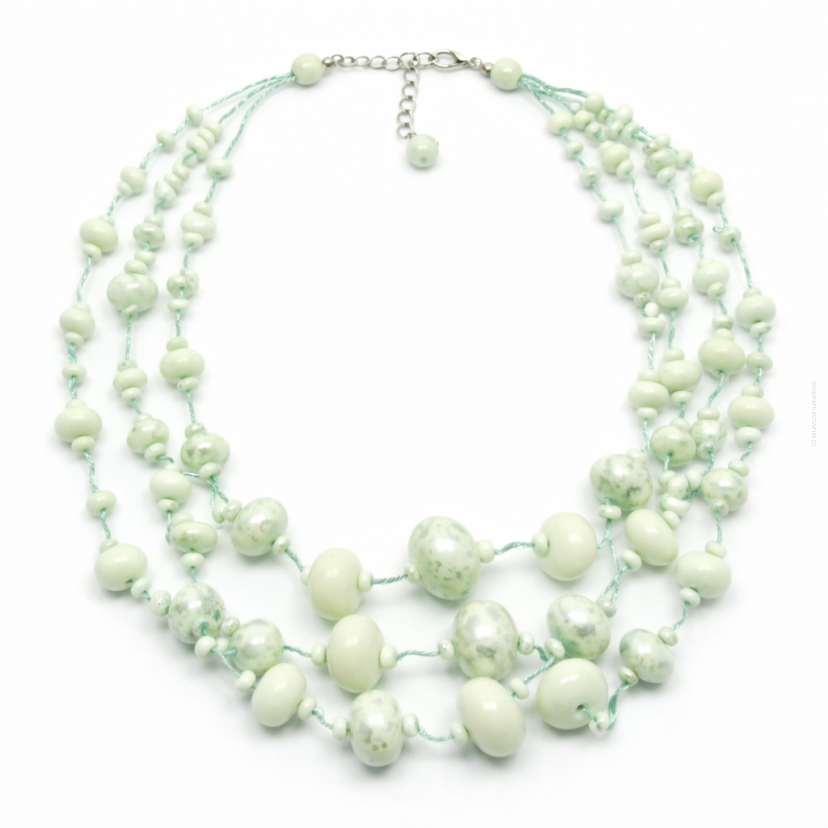 NASZYJNIK / WISIOREK Z ZIELONYMI KORALIKAMI (N-0602/5/3R C-1 SAM B)