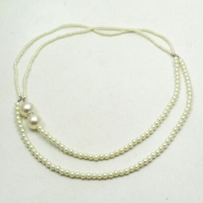 KORALE PEREŁKI DWURZĘDOWE Z CYRKONIAMI                                                                0607-506