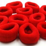 GUMKI DO WŁOSÓW DUŻE CZERWONE 10 SZTUK                                (0191-508) - 2