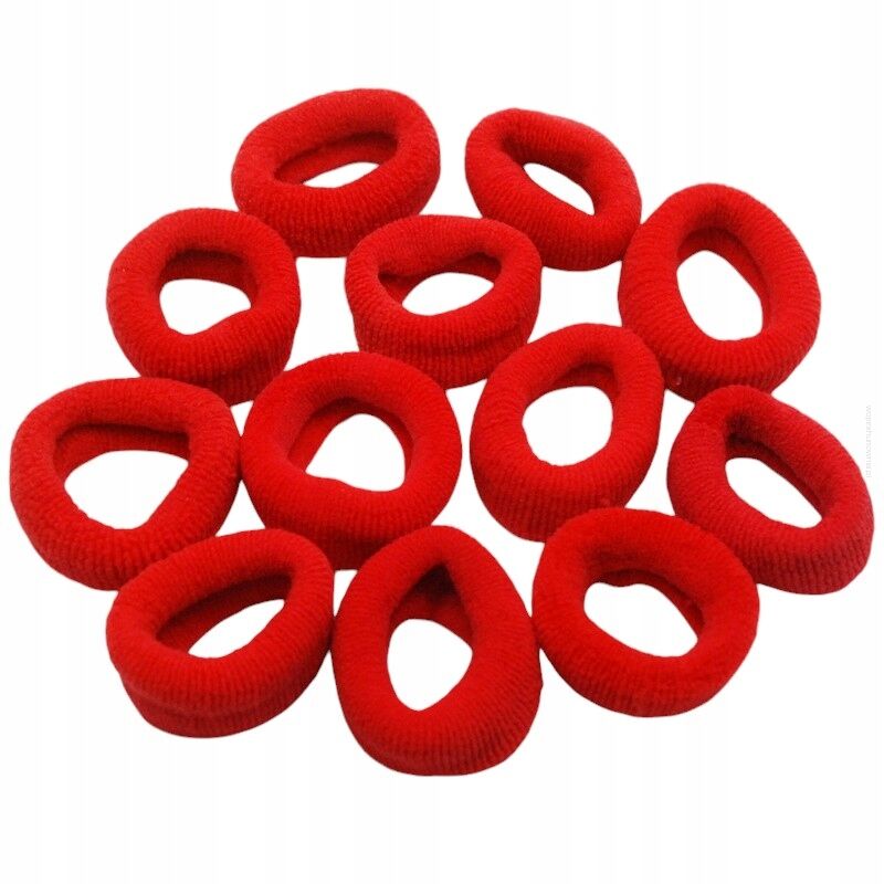 GUMKI DO WŁOSÓW DUŻE CZERWONE 10 SZTUK                                (0191-508)