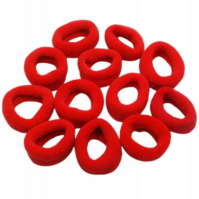 GUMKI DO WŁOSÓW DUŻE CZERWONE 10 SZTUK                                (0191-508)