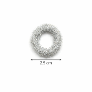 GUMKI DO WŁOSÓW FROTKI SREBRNE MAŁE 50 SZTUK (0707 SA) - 4