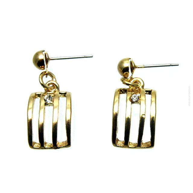 KOLCZYKI METALOWE WISZĄCE Z CYRKONIĄ                                                                             (0611-604 SA)