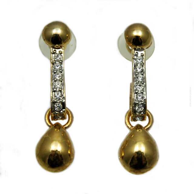 KOLCZYKI WISZĄCE Z CYRKONIAMI W ZŁOTYM KOLORZE                                                                               (0611-54 SA)