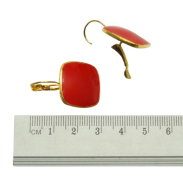 KOLCZYKI WISZĄCE EMALIOWANE CZERWONE                                           (1641-2 SAM) - 2