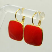 KOLCZYKI WISZĄCE EMALIOWANE CZERWONE                                           (1641-2 SAM) - 3