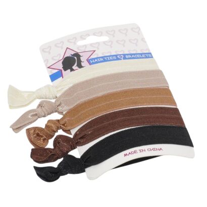 GUMKI DO WŁOSÓW OZDOBNE MIX BRĄZ/BEŻ 5 SZTUK             (8997 SA)