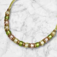 NASZYJNIK CANTO ZIELONO ZŁOTY ELEGANCKI KOLOROWY(CANTO-N-12) - 3