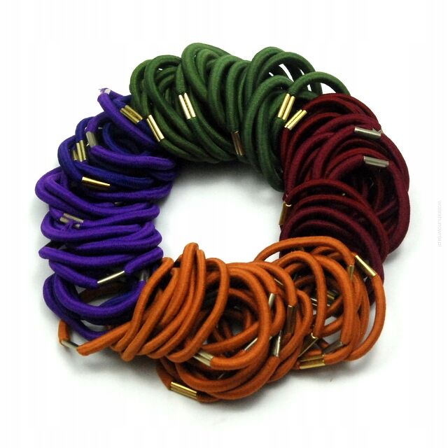 GUMKI DO WŁOSÓW KOLOROWE Z ŁĄCZENIAMI – 100 SZTUK                                   (R4 MIX/5)