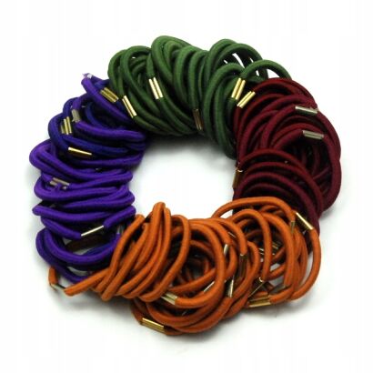 GUMKI DO WŁOSÓW KOLOROWE Z ŁĄCZENIAMI – 100 SZTUK                                   (R4 MIX/5)