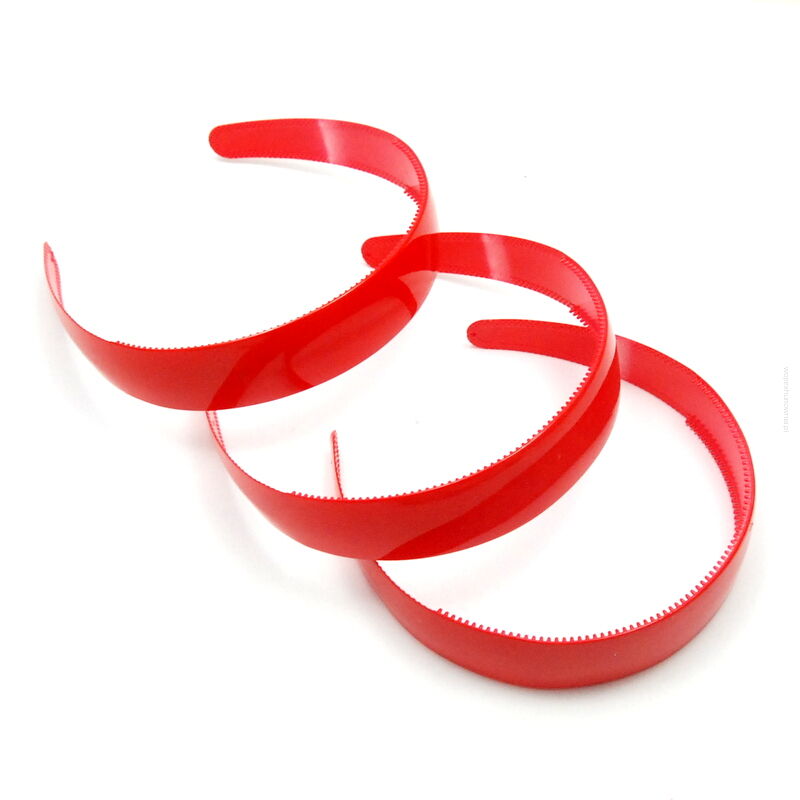 OPASKI DO WŁOSÓW PLASTIKOWE CZERWONE 3 SZTUKI                                                                                              (1004 SAM)