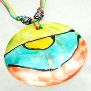 Wisiorek / naszyjnik z masy perłowej KOLOROWY 0612-508 - 2