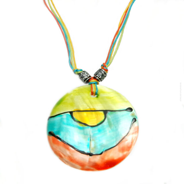 Wisiorek / naszyjnik z masy perłowej KOLOROWY 0612-508