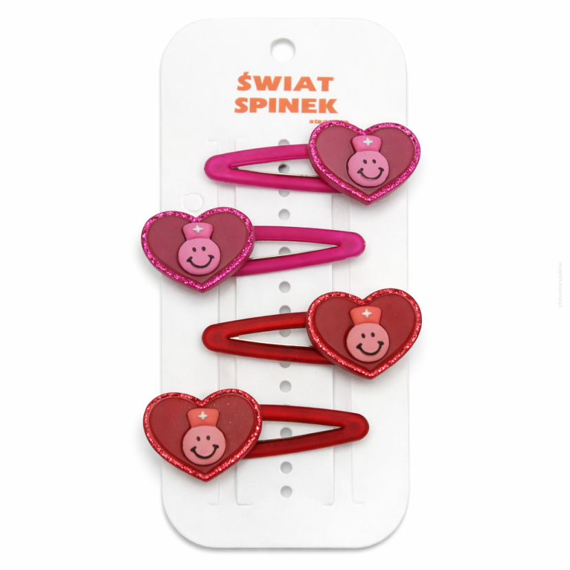 PYKI / SPINKI DO WŁOSÓW DZIECIĘCE SERDUSZKA 4 SZTUKI (0196-2 SAH)