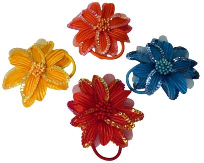 BROSZKA / GUMKA DO WŁOSÓW KWIAT 4 SZT MIX KOLOR (2-4829 AS)
