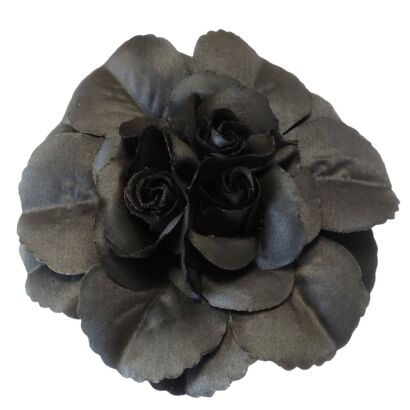 BROSZKA / GUMKA OZDOBNA CZARNY KWIAT (7113 SA)