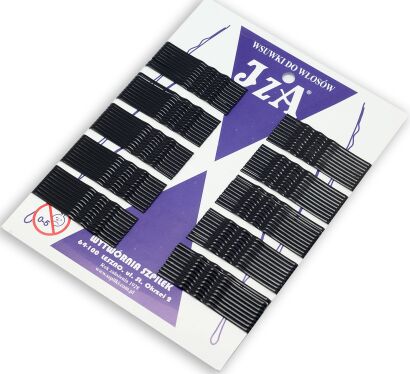 WSUWKI DO WŁOSÓW IZA KARBOWANE CZARNE 6 CM Z KULKĄ 100 SZTUK                                                            (0620/100)
