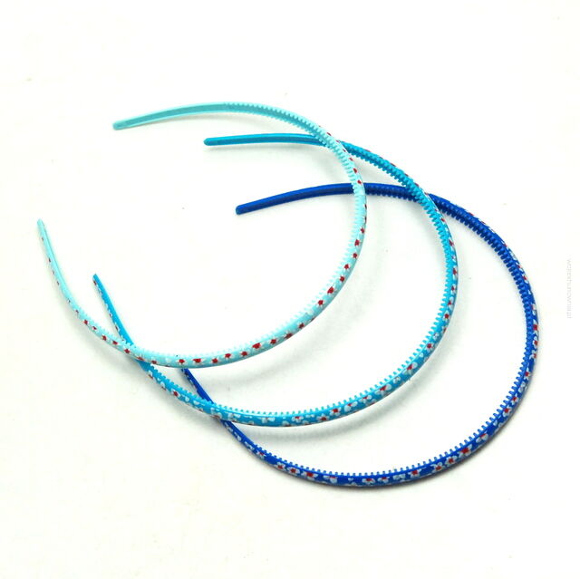 OPASKI DO WŁOSÓW CIENKIE NIEBIESKIE 6 SZTUK                                    (0290-503)