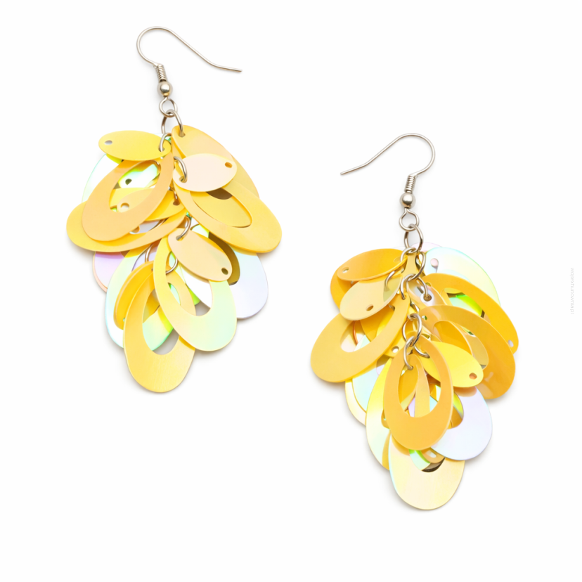 KOLCZYKI WISZĄCE KOŁA POŁYSKUJĄCE ZÓŁTE 0605-149