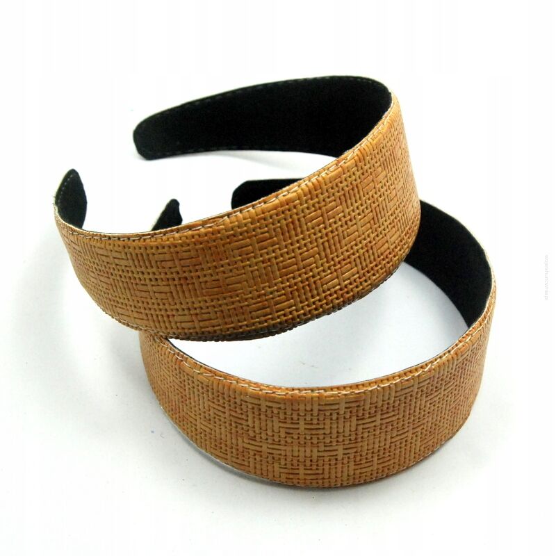 OPASKI DO WŁOSÓW SZEROKIE BEŻOWE RATTAN 2 SZTUKI