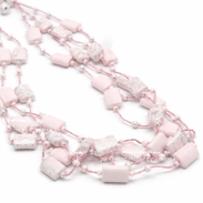 NASZYJNIK / WISIOREK Z RÓŻOWYMI KORALIKAMI (N-0701/21/4R C-4 SAM B) - 3