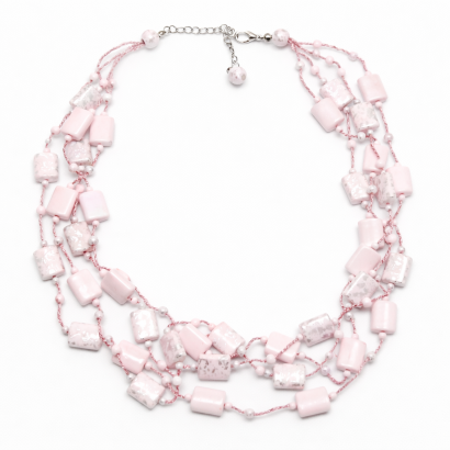 NASZYJNIK / WISIOREK Z RÓŻOWYMI KORALIKAMI (N-0701/21/4R C-4 SAM B)