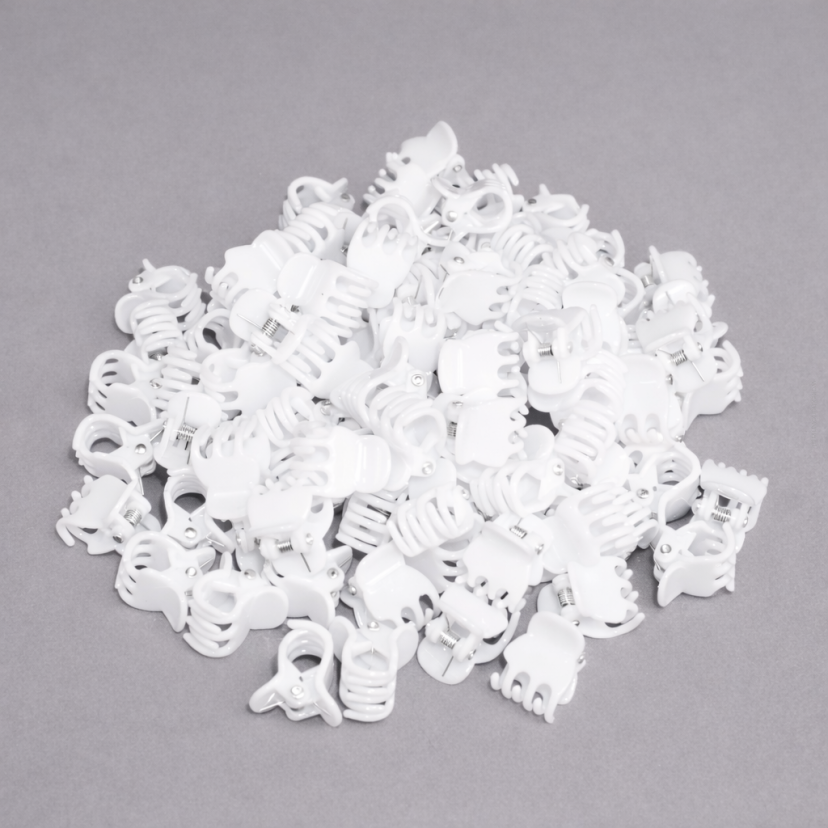 SZCZĘKI DO WŁOSÓW KRABIKI/ŻABKI BIAŁE 50 SZTUK                              (0146/W/50)