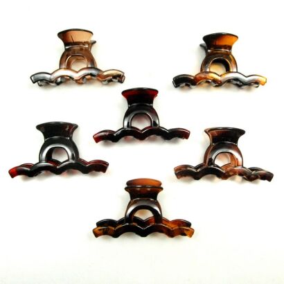 SZCZĘKI DO WŁOSÓW BRĄZOWE 6 SZTUK                                                                (0130-27 SAM)