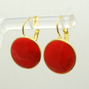 KOLCZYKI WISZĄCE EMALIOWANE CZERWONE OKRĄGŁE (8696-1 SAM) - 2