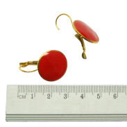 KOLCZYKI WISZĄCE EMALIOWANE CZERWONE OKRĄGŁE (8696-1 SAM) - 3